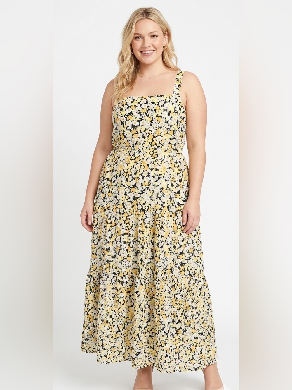 SOCIAL STANDARD BY SANCTUARY size XXlarge yellow floral ditsy maxi dress